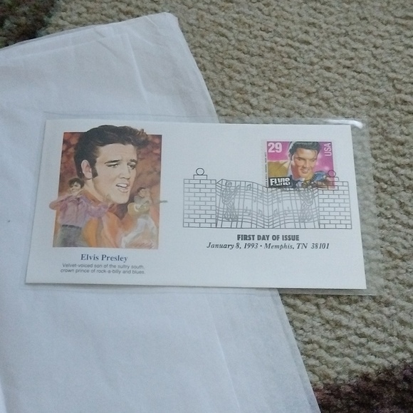 Postal Stamps "Elvis Presley" First Day of Issue, Set of 6 + Framed Print 1993 - Picture 6 of 11